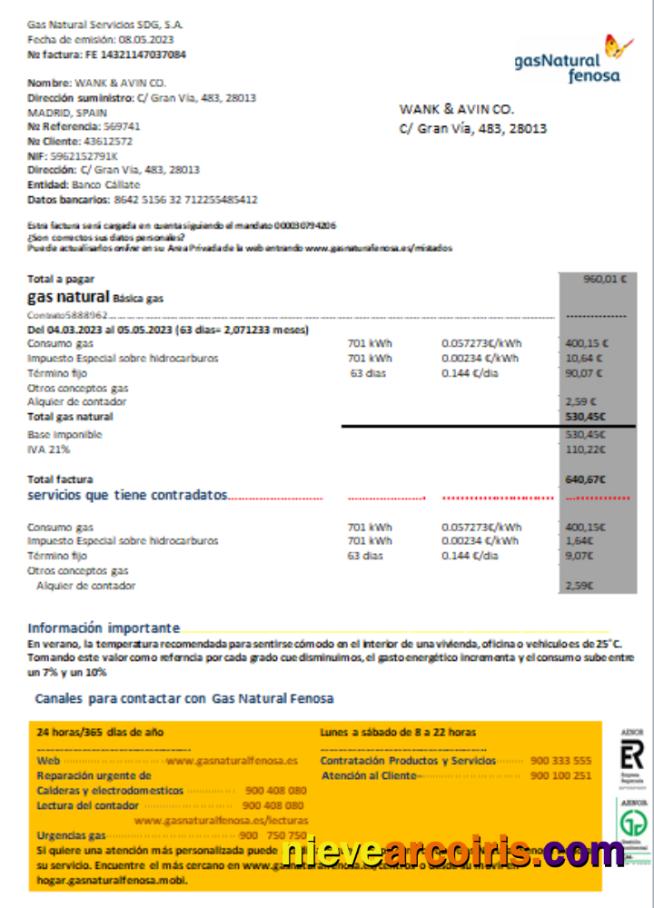 Spain GasNatural fenosa utility business bill